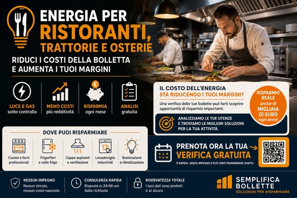 Energia per ristoranti, trattorie e osterie