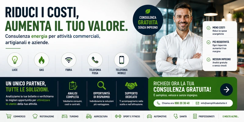 Consulenza energia attività commerciali