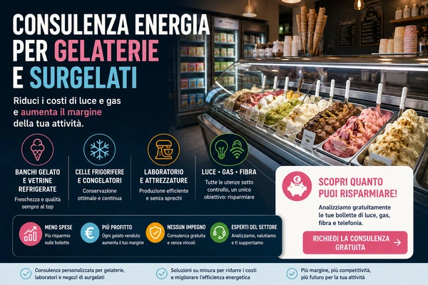 Consulenza energia per per gelaterie e negozi di surgelati