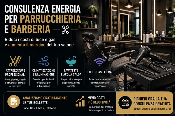 Consulenza energia parruccheria barberia