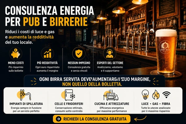 Consulenza energia Pub e Birreria