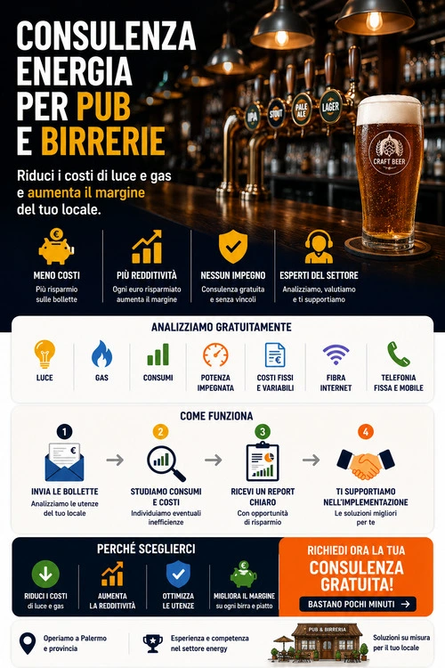 consulenza luce e gas pub e birreria